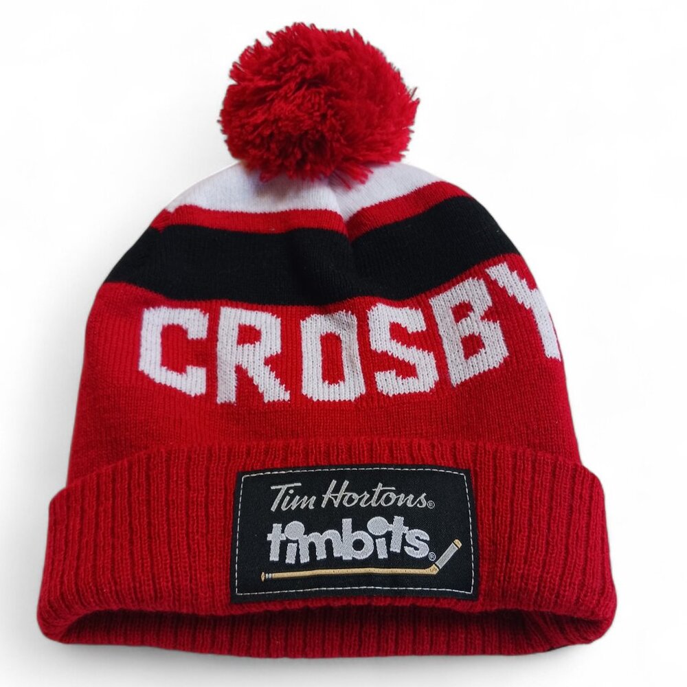 Sidney Crosby Timbits Hockey Toque Red Black  with Pom Pom Collector Hat New